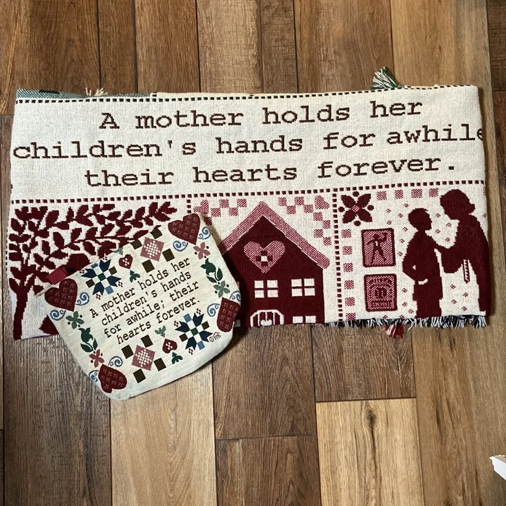 Mohawk Home Mother Gift Set Woven Blanket and Tote Bag